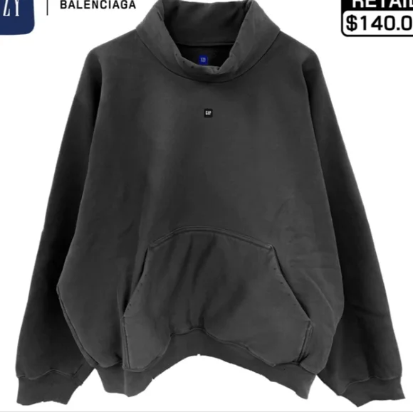 YEEZY GAP Engineered by Balenciaga High Neck Distressed Sweater - Picture 7 of 10